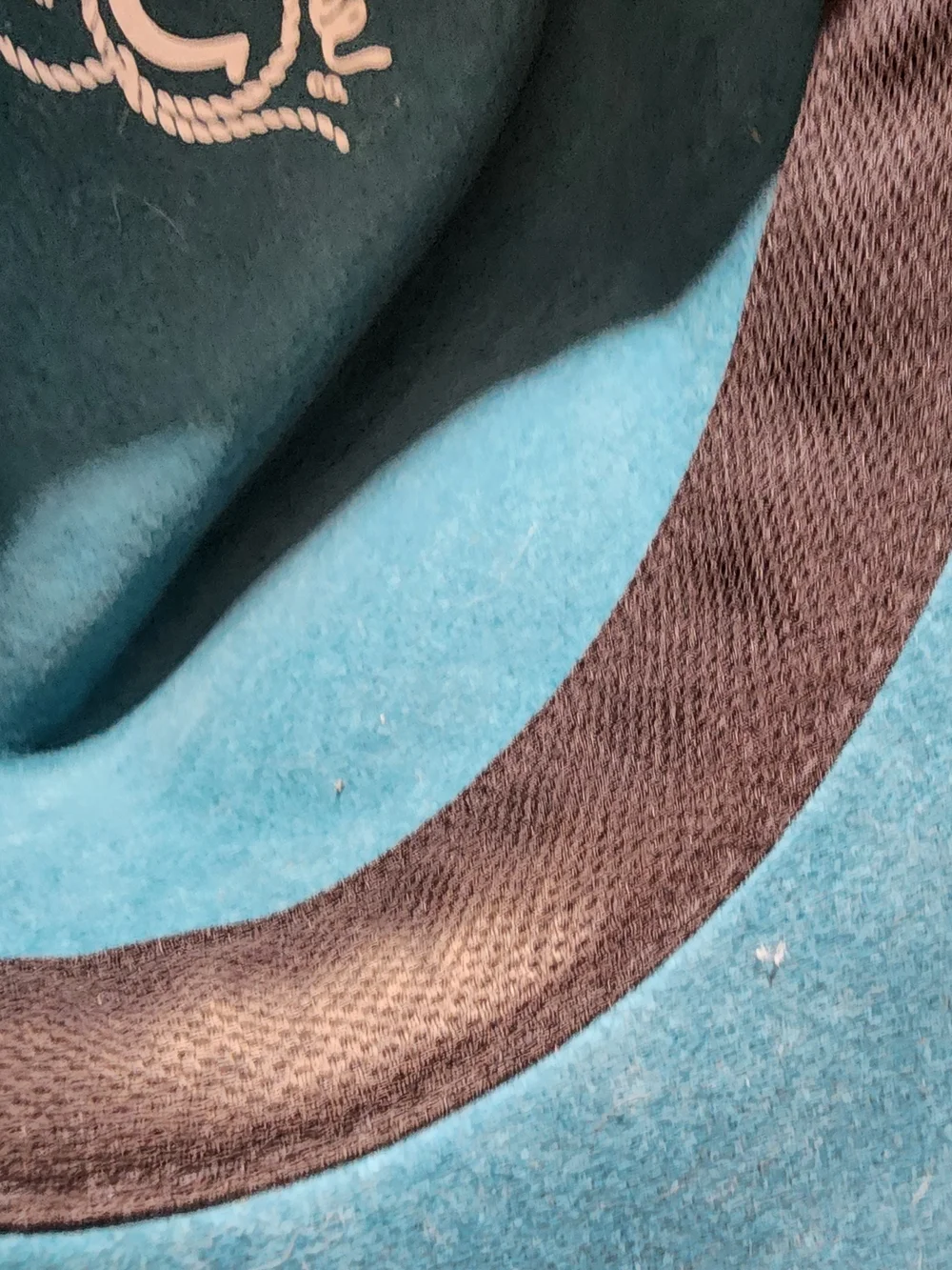 Teal Felt Wide-Brim Hat with Black Band